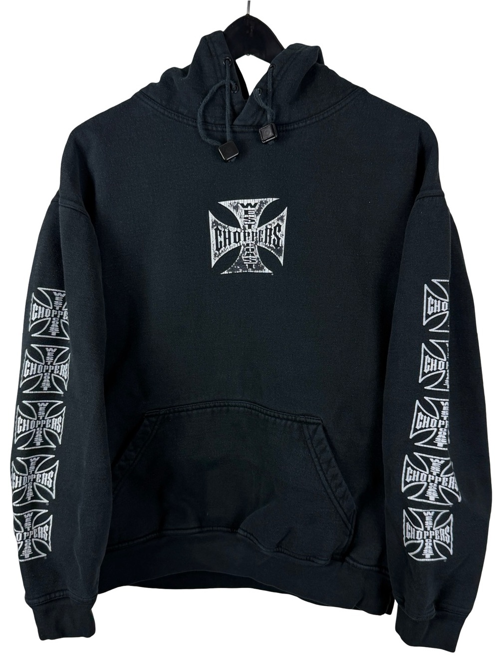 Vintage 2000s Jesse Who West Coast Choppers Cross Logo Hoodie Size XL